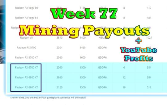 Week 77 Mining Payouts 100420