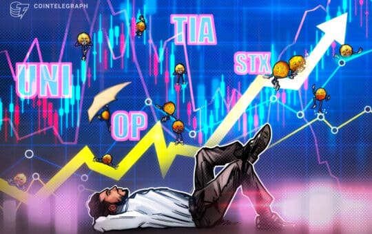 Bitcoin Bulls' Run To $45K Creates Tailwind For Uni, Op, Tia And Stx.