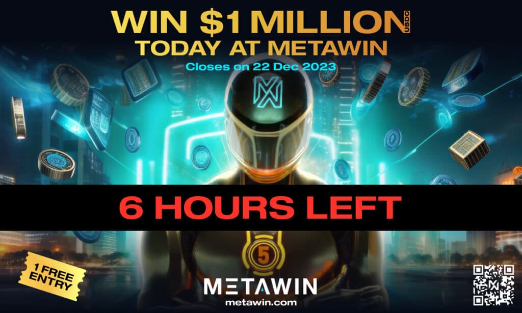 Countdown: 6 Hours Left For Metawin'S Exciting $1 Million Usd Prize Draw