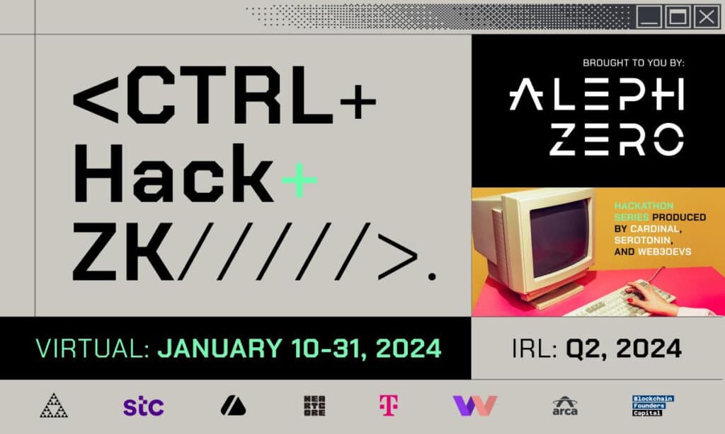 Major Partners To Join The Upcoming Aleph Zero Ctrl+Hack+Zk Hackathon