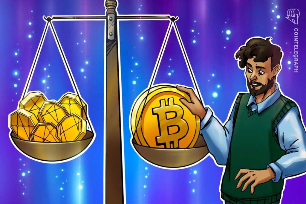 Bitcoin dominance hits 3-year high as BTC price drop puts pressure on altcoins.