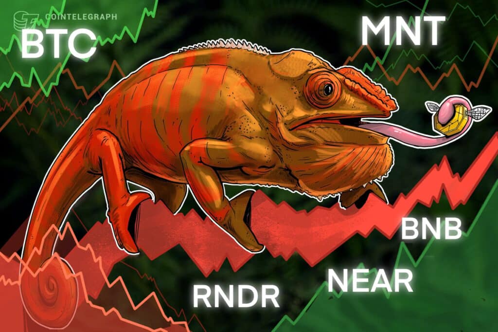 Bitcoin turns bullish after decline - will BNB, NEAR, MNT and RNDR follow?