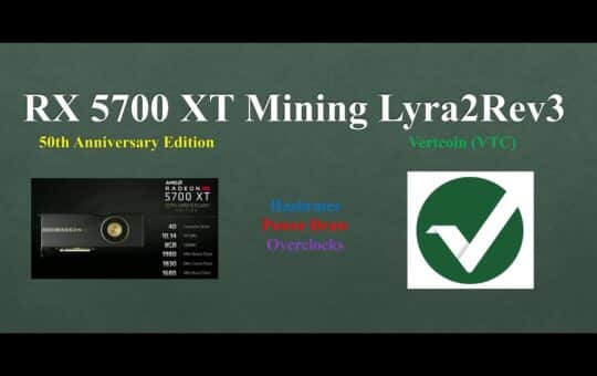 Rx 5700 Xt Mining Lyra2Rev3