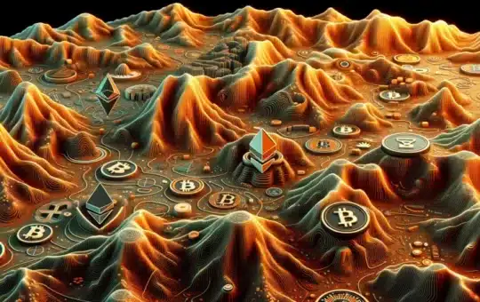 Topographic Map Art Representing New Crypto Venture Capital Funding From A16Z.