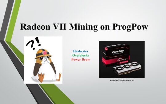 Radeon VII Mining on ProgPow Hashrates Overclocks Power Draw