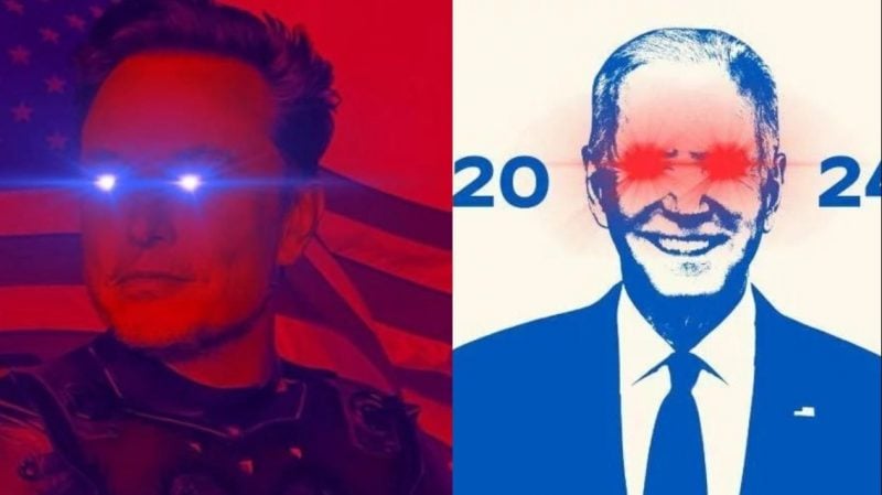 Elon Musk Goes Laser-Eyed After Biden Ends His Re-Election Bid