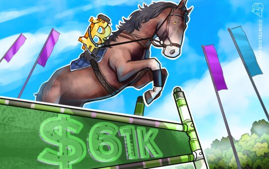 Bitcoin Followed Stocks As Btc Price Gained 2.5% To Attack $61K.