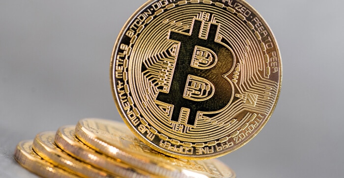 An Image Of Golden Bitcoins