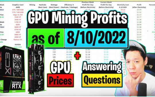 Gpu Mining Profits As Of 81022 Gpu Prices