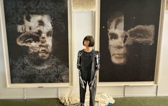 'Ai God' Portrait Of Alan Turing By Aida Humanoid Robot