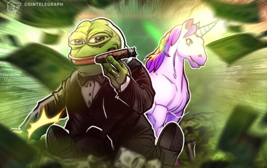 Pepe memecoin replaces Uniswap token at market price, all-time high.