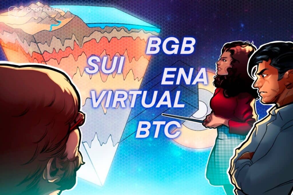 SUI, BGB, ENA and VIRTUAL show strength as Bitcoin looks for direction