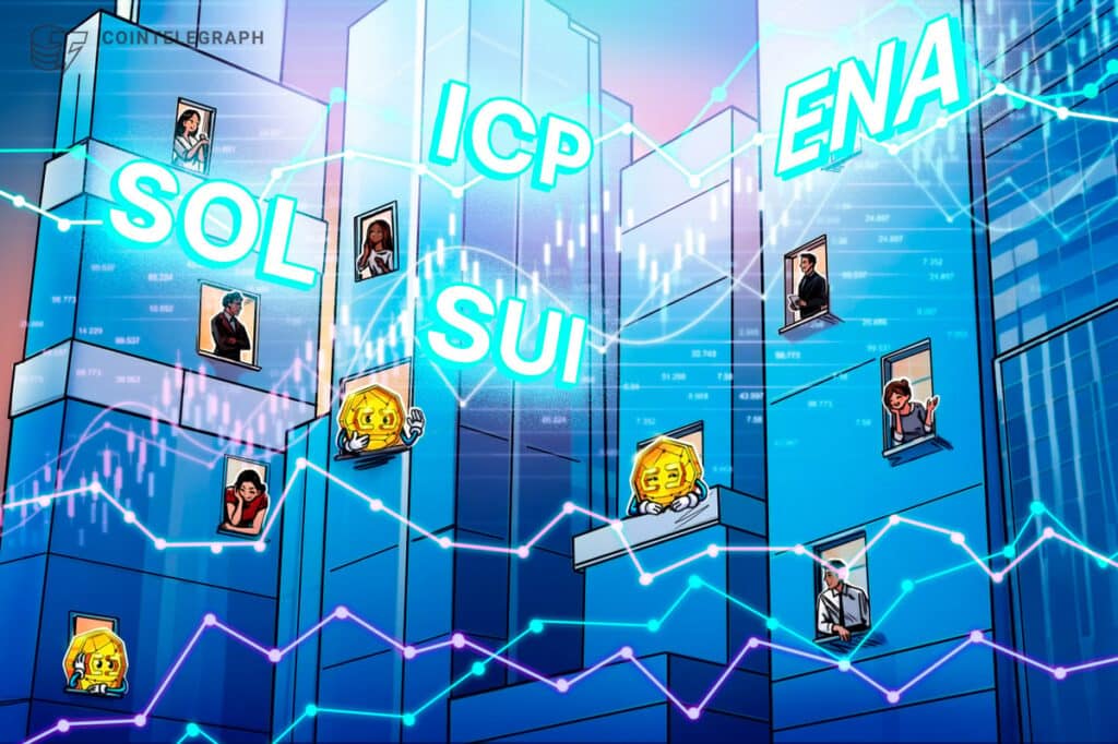 Bitcoin price moving above $100K could cause SOL, SUI, ICP and ENA to rise.