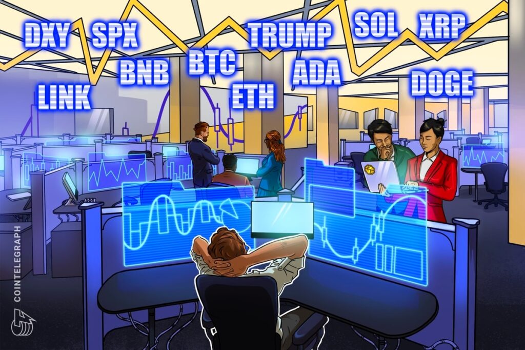 SPX, DXY, BTC, TRUMP, ETH, XRP, BNB, SOL, DOGE, ADA, LINK