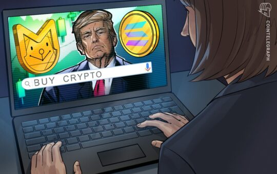 Search volumes for 'buy crypto' and 'solana' spike amid TRUMP meme frenzy.