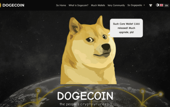 The US government DOGE website starts with the Dogecoin logo