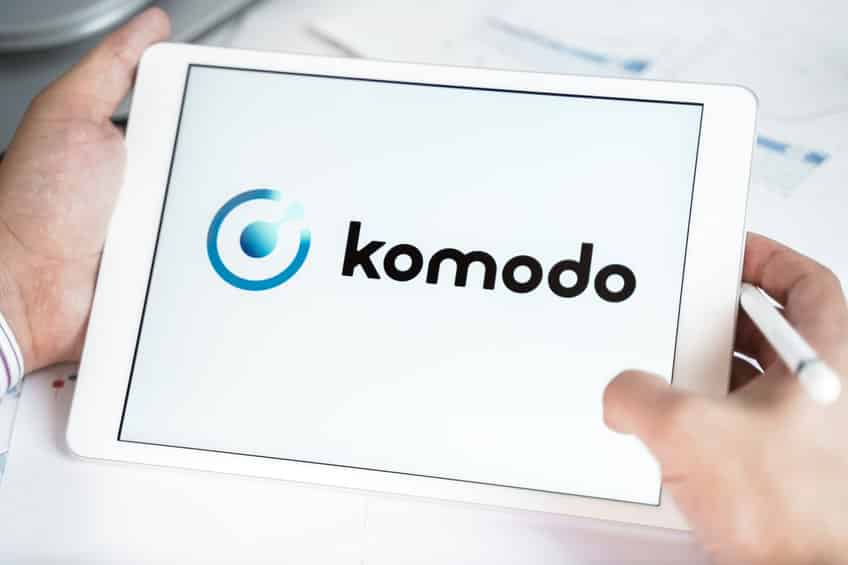 Komodo Logo On A White Tablet