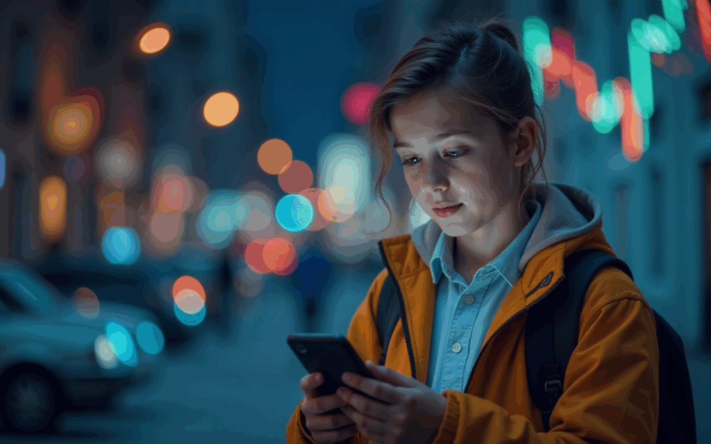 A Teen Using Smartphone