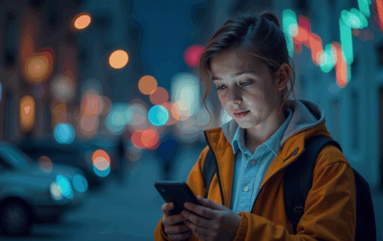 A Teen Using Smartphone