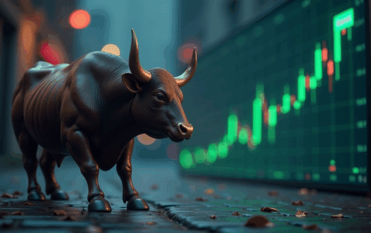A Strong Bulls And Large Trading Screen