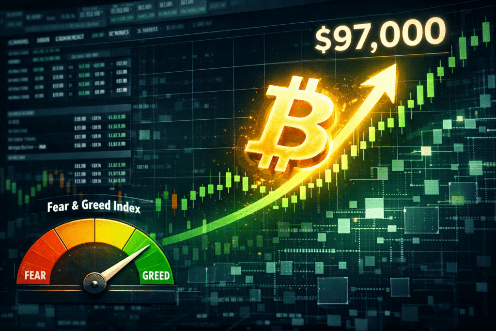 Crypto Fear And Greed Index Returns To Greed As Bitcoin Rally Above $97K
