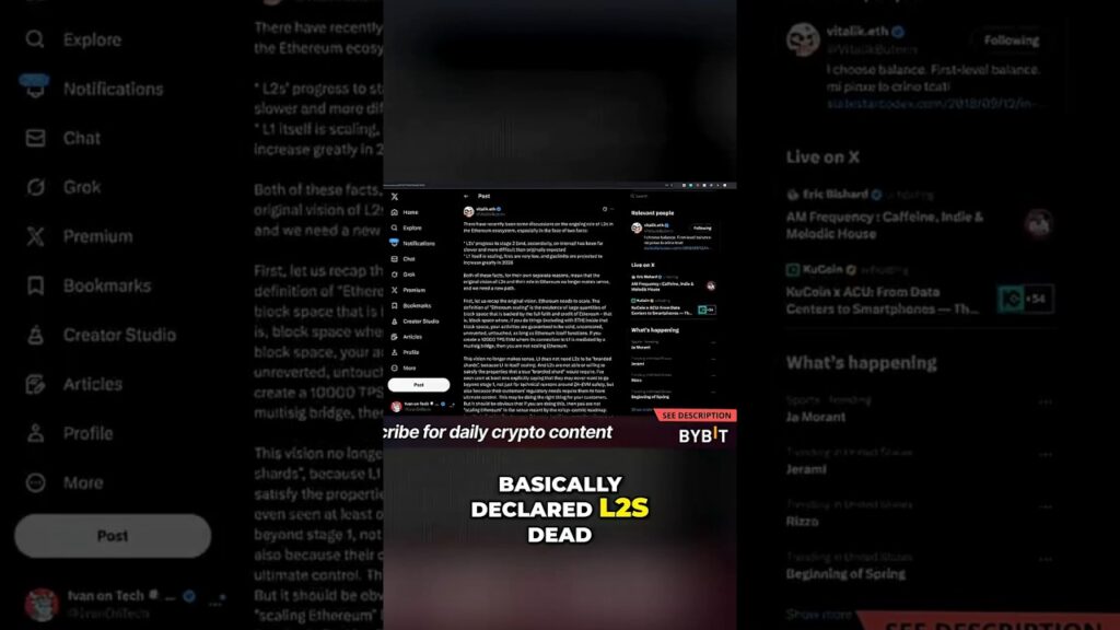 Vitalik Declares L2S Dead Eth Bullish News Shorts